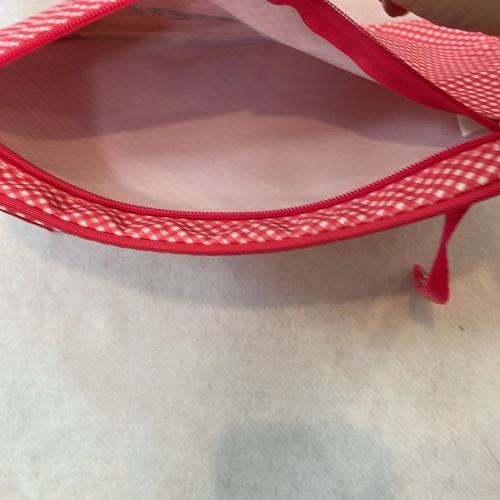 Thirty-One Pocket A Tote Zipper Utility Pouch Insert Coral Gingham Pool … - Picture 9 of 13